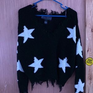 Polly easter black and white star colored sweater